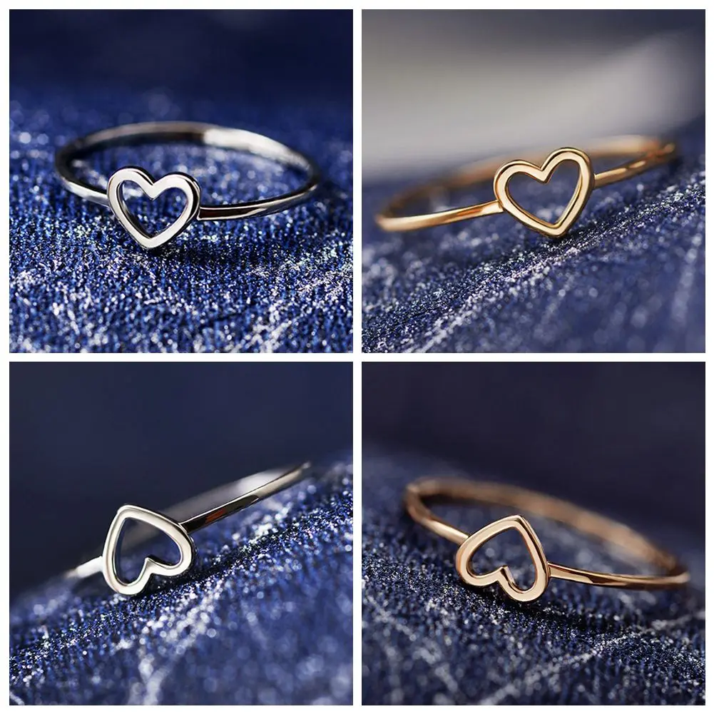 Women Ring Hollow Heart Ring 1PC For Couple Wedding Promise Jewelry bohemian rings wedding rings couple rings fashion rings fashion ring finger rings