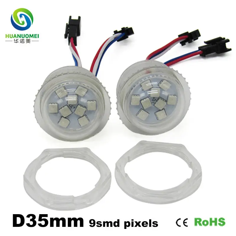 Адресный 35 мм 9 светодиодов s SMD 5050 водонепроницаемый rgb smd СВЕТОДИОДНЫЙ пиксельный