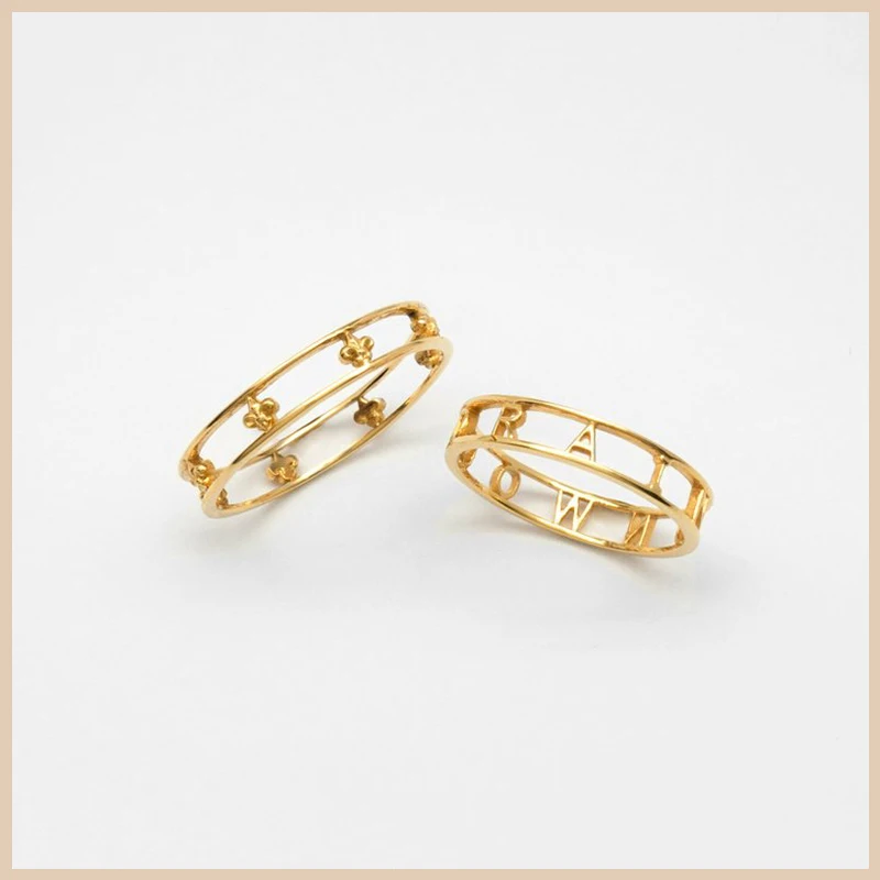 

Hot slae 925 Sterling Silver Personalized Slim Letter Ring Hollow Laser Engraved Name Wedding Date Rings For Women Gift 2019