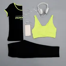 3-piece Bra+T-shirt+Pants/Shorts Breathable Fitness Comfortable Classic Women’ Yoga Set Outdoor Gym Home Female Suit Sportswear