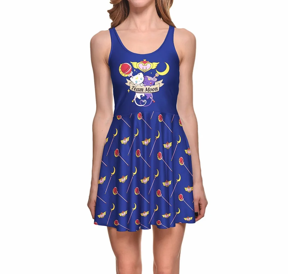

2016 Trending Style Womens Dress Digital Print Magic Edition Angel Moon Dress Sleeveless Beach DRESS Vestidos