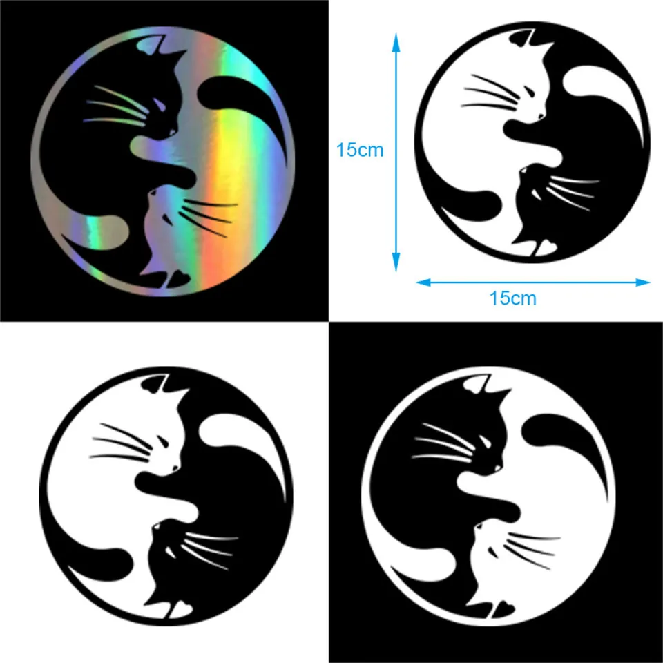 Yang Ying Cats Fashion Cartoon Car Sticker Window Decoration Personality Vinyl Decals Fashion Car Body Window Stickers 1515CM (9)