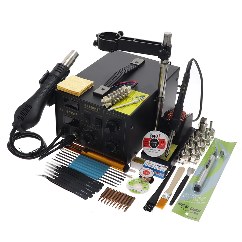 US $95.89 SAIKE 852D 852D 2 in 1 SMD rework station hot air gun soldering station soldering station 220V 110V