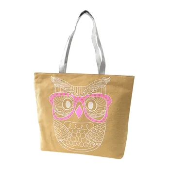 

High quality Fashion Lady Owl Shopping Handbag Shoulder Canvas Bag Tote Purse Blue Khaki Purple Red color Bag bolsos mujer
