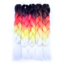 FALEMEI 100 г/шт. двухцветные фиолетовые коричневые волосы кроше для наращивания афро объемные синтетические волосы Омбре крупное плетение волос афро объемные волосы