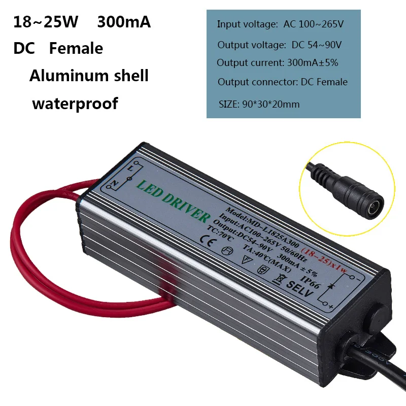 led drive power light ballast 18W 25W 300mA constant current waterproofin Ballasts from Lights