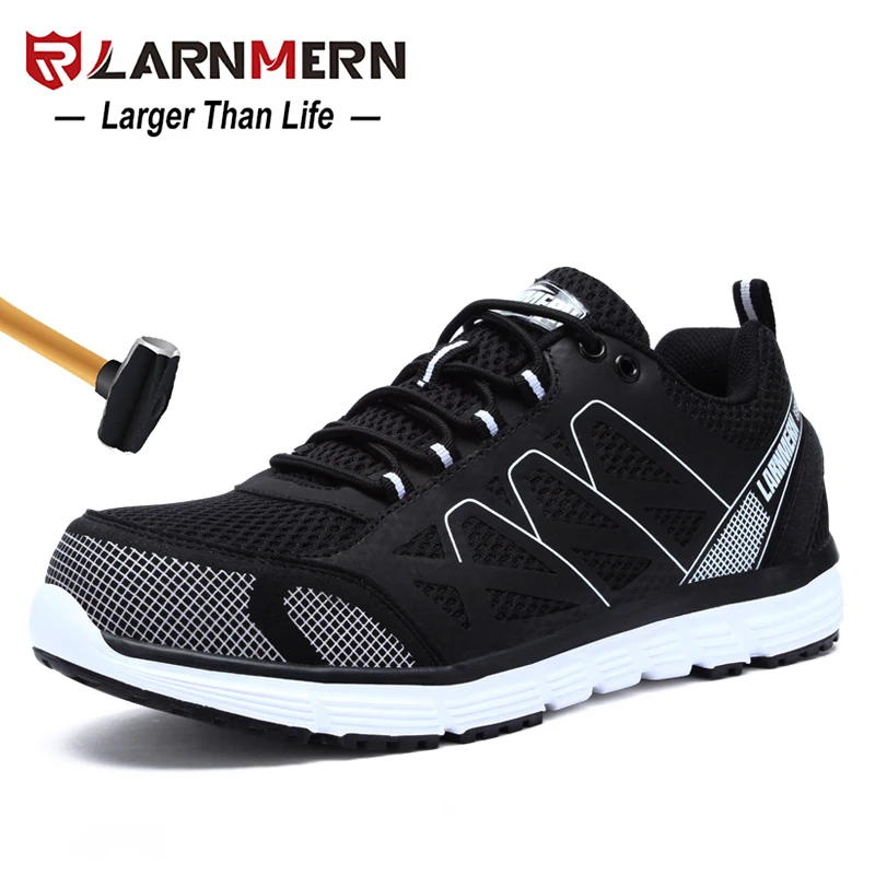 

LARNMERN Mens Safety Work Shoes Steel Toe shoes Breathable Lightweight Anti-smashings Non-slip Reflective Protective shoes