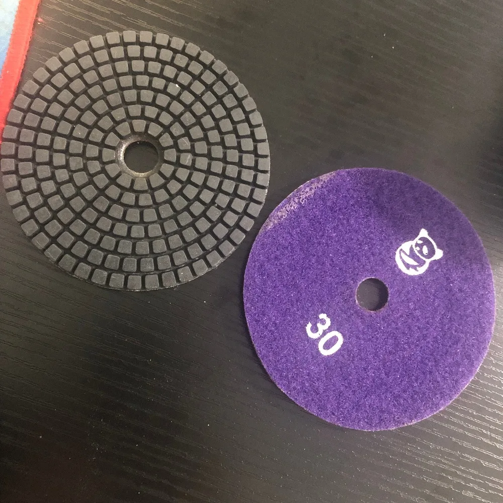 

2 Pcs 4" 100mm 30 Grit Round Diamond Polishing Pad Purple for Granite Grinder