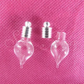 

DIY 6mm tip top Rice clear glass bottle with silver plated cap( need glue)/50pcs