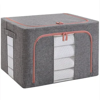 

Stainless steel bracket foldable transparent quilt storage bag household locker laundry storage bag