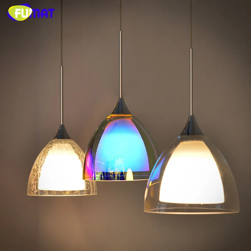 Creative Glass LED Pendant Light Fixtures Bar Counter Cord Pendant Light Dining Room Restaurant Creative Blue Glass Pendant Lamp