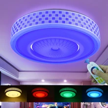 Современный цветной светодиодный потолочный светильник с пультом дистанционного управления 2,4G 12 Вт 24 Вт 36 Вт RGB+ теплый белый+ холодный белый светильник с затемнением для гостиной