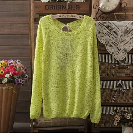 

Promotion Autumn NEW BRAND Lady Knitted Sequins Sweater Women Sweater Bowknot Large Size Loose long Sleeves Pullover 3112