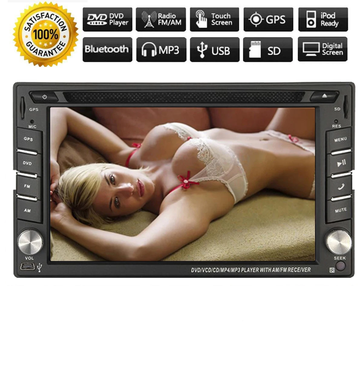 Best Radio Navi Head Unit MP4 Autoradio 2 din Car DVD Player Stereo GPS Map iPod In Dash 6.2" Touchscreen CD Auto System 1
