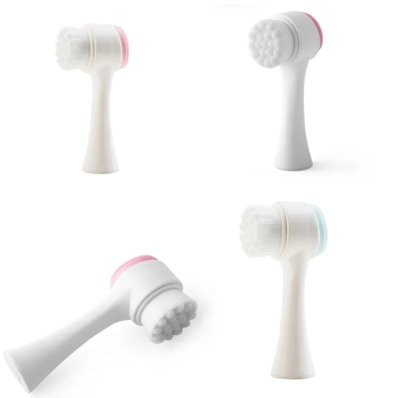 Double Sides Facial Cleansing Brush Face Cleaning Massage Tool Facial