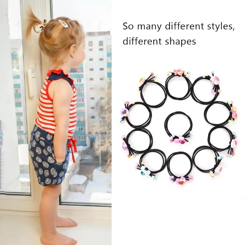 20pcs/pack Women Girls 3 Layers Rubber Hair Band Elastics Ponytail Holder Tattoo Supplies Salon Hair Care Styling Tool