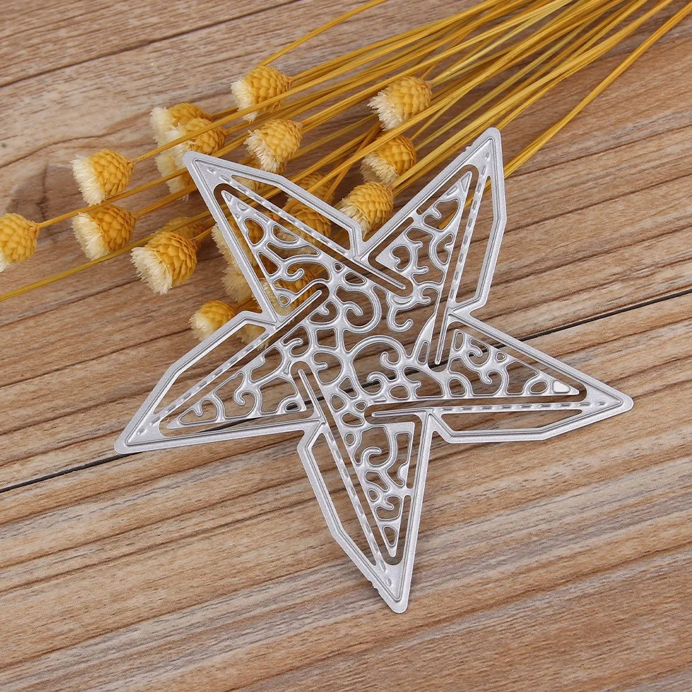 3D пустотелые звезды металлические режущие штампы для скрапбукинга Новые Fustelle фото тиснение Счастливого Рождества режущие высечки для изготовления открыток
