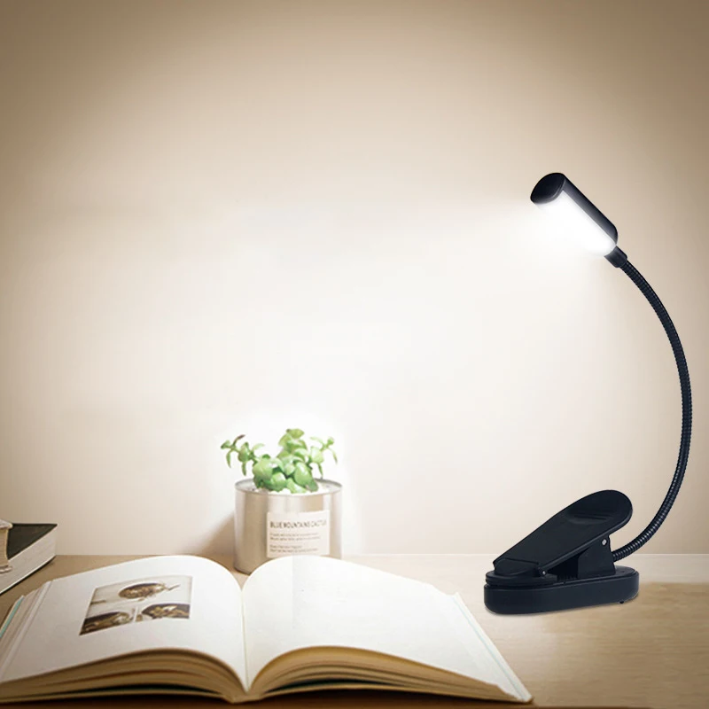 DONWEI перезаряжаемый светодиодный USB книга лампа для чтения гибкая книга лампа Клип Настольная лампа для ноутбука ПК компьютеров