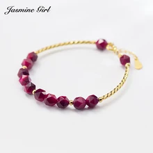 

Jasmine Girl New Round Tennis Bracelet For Women Gold Silver Color Red Crystal Charm Bracelets & Bangles Girl Birthday gift