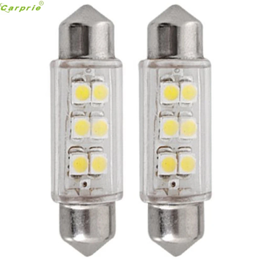 White Quaant LED Car Light Super drop ship New car styling 5PC Superled 39mm SMD 6 LED Car Festoon Bulbs White 12V 3W mar28 p30