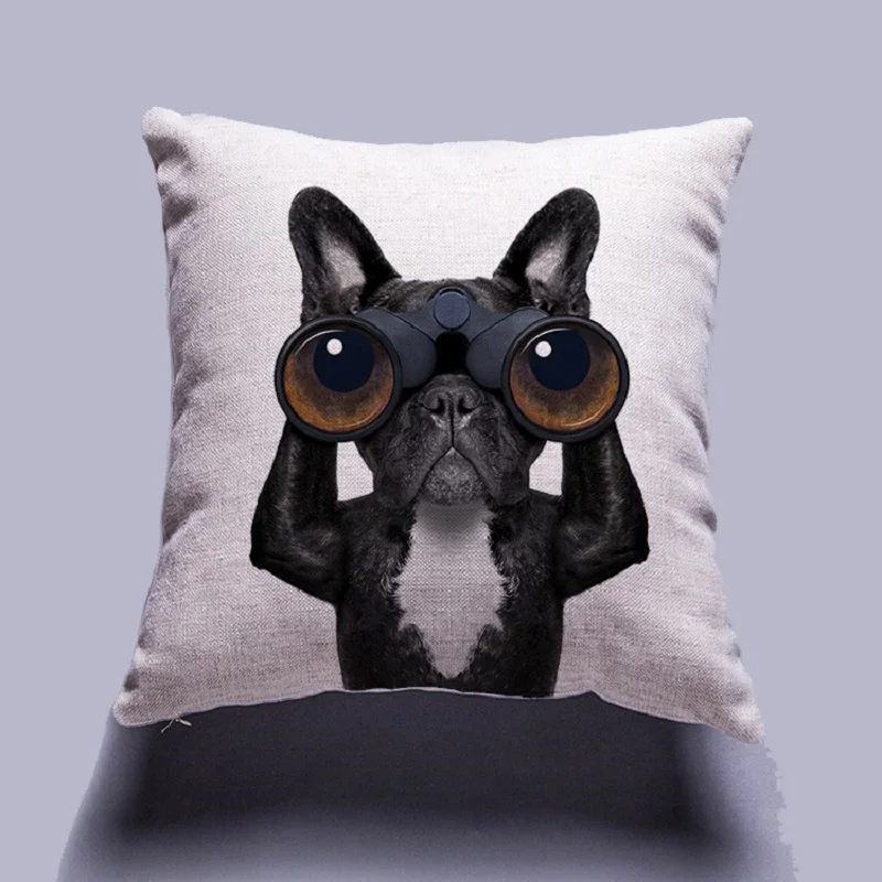 Creative Funny Dog Waves Cushion Cover Throw Pillow Cover Home Decor