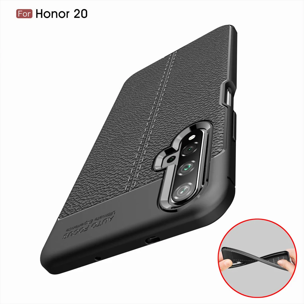 Личи Текстура Coque крышка 6.26для huawei Honor 20 чехол для Honor20 Телефон задняя |
