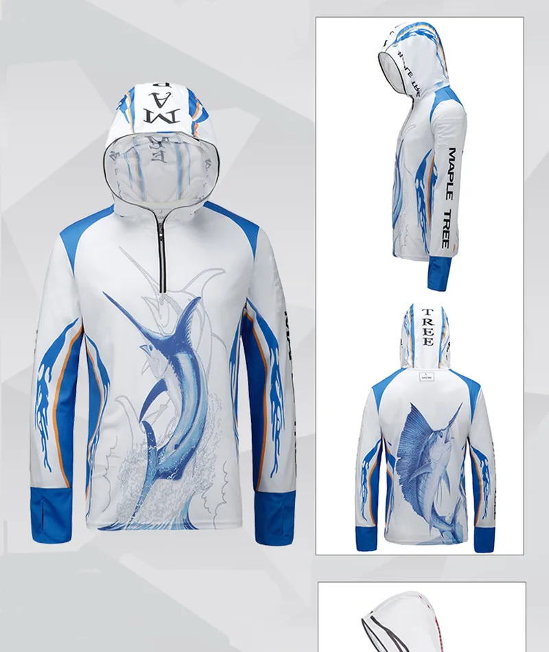Новое поступление брендовые Рыбалка одежда Anti UV дышащий Быстросохнущий Профессиональный с длинным рукавом Рыбацкая рубашка с капюшоном