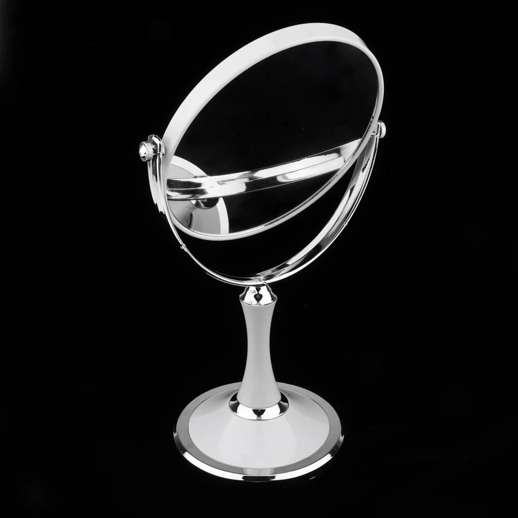 Bathroom Vanity Double Sided Freestanding Pedestal Makeup Shaving Mirror with Regular View and 3X Magnification