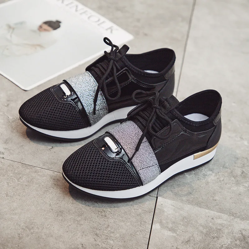 

Dropshipping Women Sneakers New 2019 Spring Fashion Pu Leather Platform Shoes Ladies Trainers Chaussure Femme Women Casual Shoe