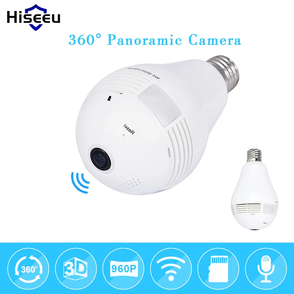 

960P 360 Degree Full View Wireless IP Camera FishEye 1.3MP Home Security WiFi Camera Panoramic Mini CCTV Camera Hiseeu 40