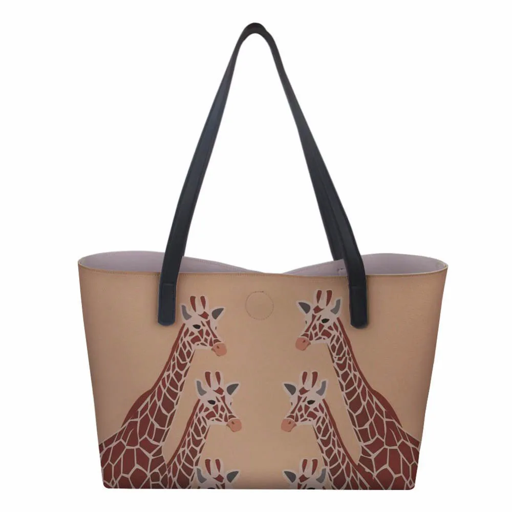 

Customized Giraffe Women Handbag Top-Handle Big Capacity Female Handbag Fashion Shoulder Bag Ladies PU Leather Crossbody Bag
