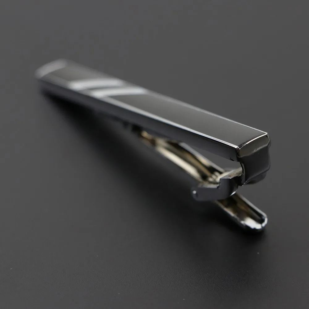 Men’s Tie Pins Simple Clip Golden Jewel Metal