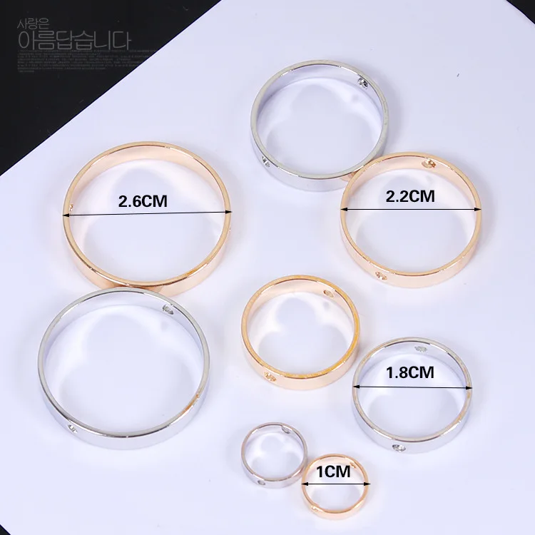 

10 Pcs Round Charms With Holes Connectors For Jewelry Making Accessories Gold Silver Diy Earrings Materials