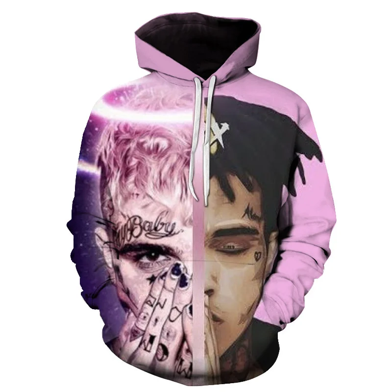 

Rapper XXX Tentacion Cotton Hoodies sweatshirts 3D Hip Hop Singer xxxtentacion Uniform mens hoodies Hip Hop s Street corner 2019