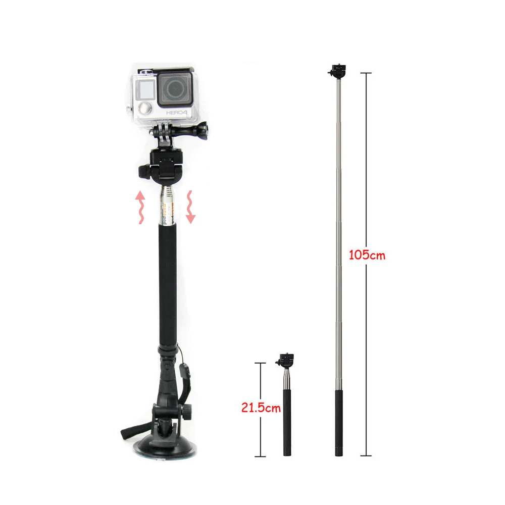 SnowHu для Go pro 5 Аксессуары Алюминиевый ручной монопод Штативы Адаптер Gopro Hero 9 8 7 6 +