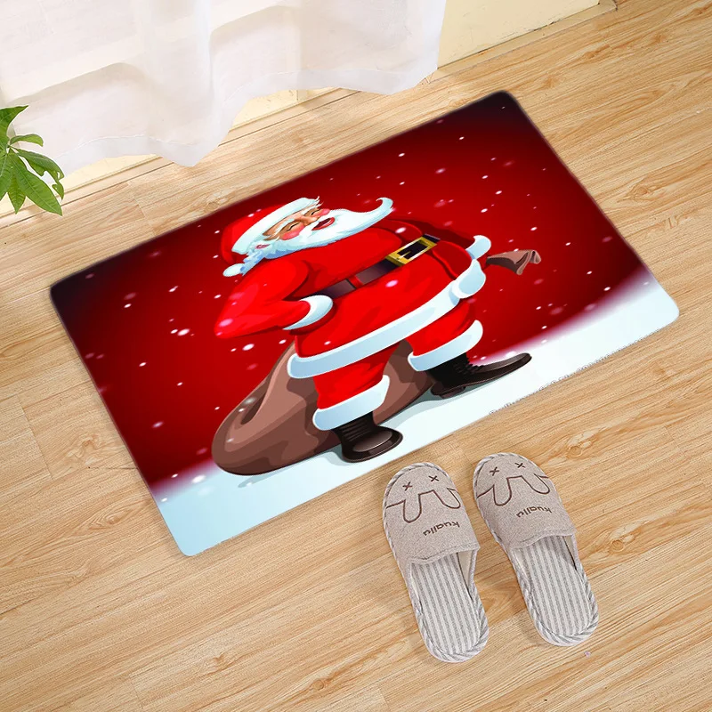 Buy Merry Christmas Door Mat Santa Claus Flannel Floor