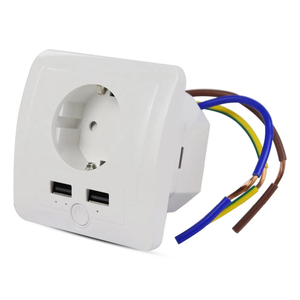 Умный дом ЕС wifi умный двойной USB порт настенное зарядное устройство адаптер 15а