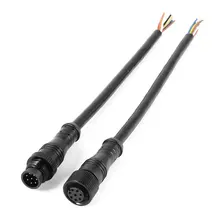 Акция! 8 Булавки M/F Plug Водонепроницаемый Соединительный кабель черный