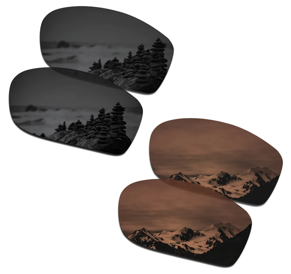 SmartVLT 2 Pairs Polarized Sunglasses Replacement Lenses for Oakley Jawbone Stealth Black and Amber Brown | Аксессуары для одежды