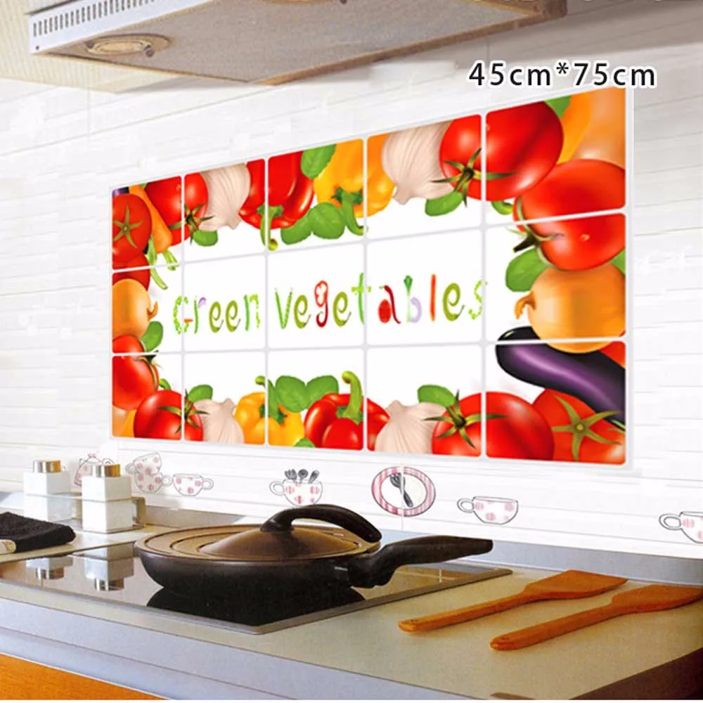 Fruit vegetable Oilproof Wall Stickers Removable Home Decor Art Decal Kitchen oil-resistant Wall-papers Wall Stickers #YL