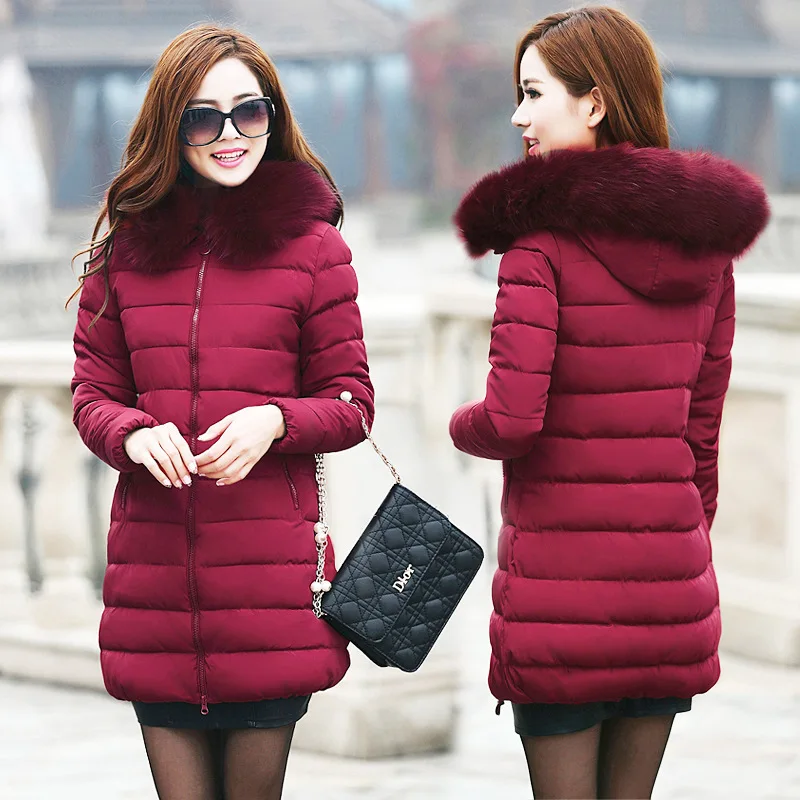 Winter Jacket Women Plus Size 6xl Parka Winter Coat Women Down Jackets Blend Puffer Overcoat Long Female Outerwear With Fur Hat