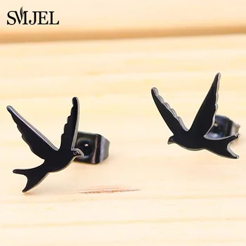 

SMJEL Tiny Animal Bird Stud Earrings for Men Women Fashion Dove Jewelry 2018 Acessorios Hypoallergenic Earrings Wholesale