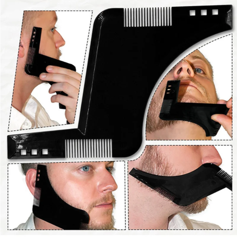 

Men Beard Comb Mustache Shaping Styling Double-side Template Shaving Tools Plastic Comb Face Care Modeling Grooming Tool