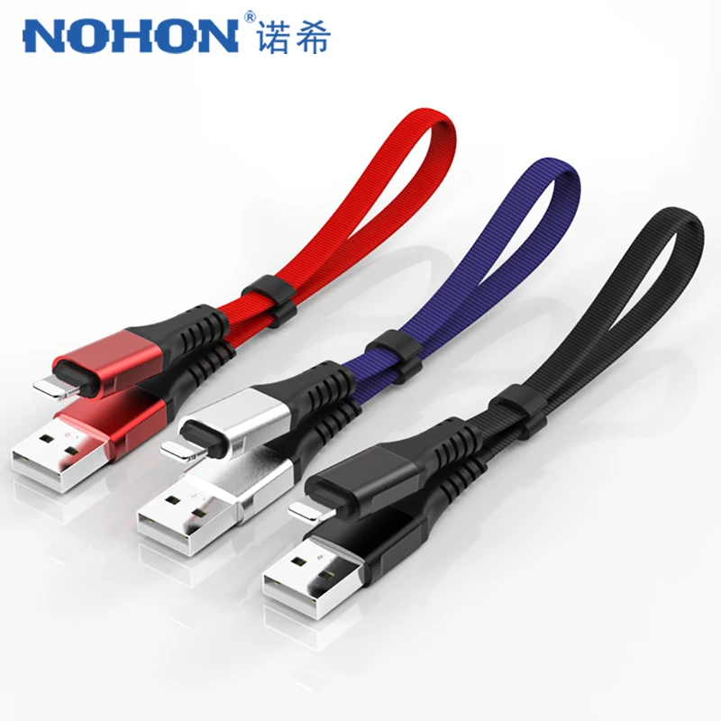 

NOHON Short USB Charger Data Cable Lighting For iphone XS XR X 8 7 6 6S 5S 5C 5 Plus Charging Cables Power Bank With Wire Winder