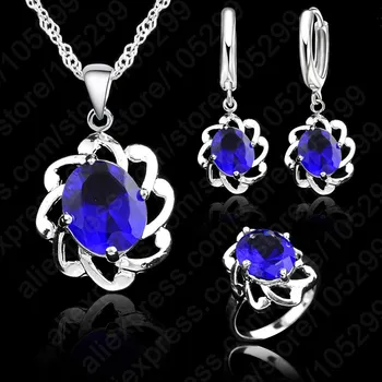 

Wedding African Beads Jewelry Set Crystal Costume 925 Sterling Silver Jewlery Set Rhinestone Statement Necklace