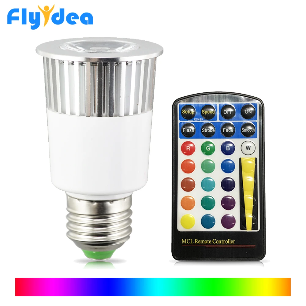 

E27 28key RGB Magic LED Bulb AC110V 220V 16 Color Changing Dimmable Light Lamp Home Smart Living Room Lighting IR Remote Control