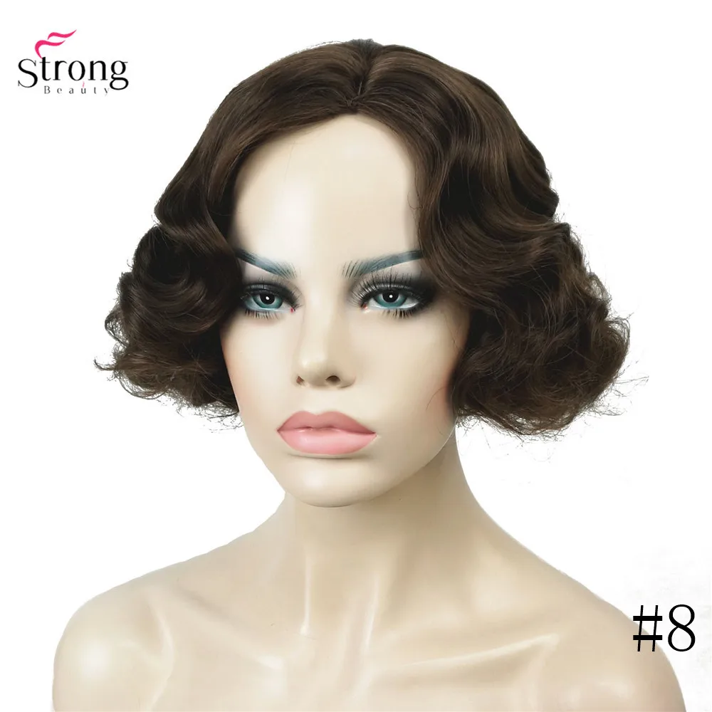 StrongBeauty парик из синтетических волос для коротких и вьющихся волос|Синтетические
