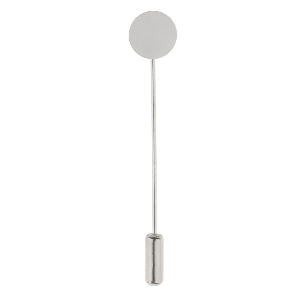 Phenovo 10 Pieces Empty Base 1cm Lapel Stick Pin Tie Hat Scarf Badge Brooch DIY Accessories  for party wedding ball fancy dress