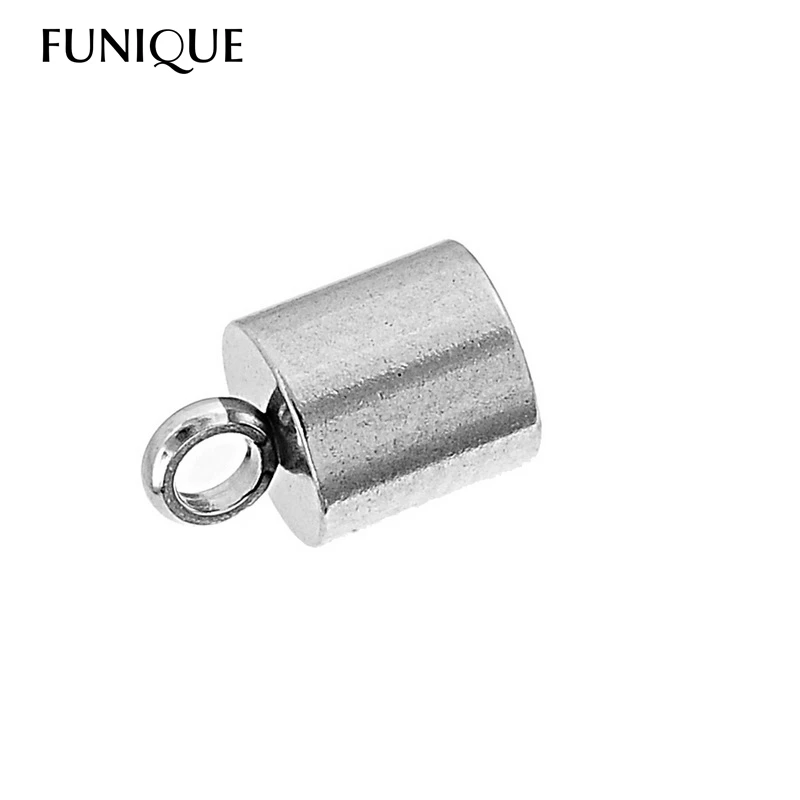 

FUNIQUE 20PCs Stainless Steel Silver Tone Cord Statement Necklaces End Caps 9.8mm x6mm
