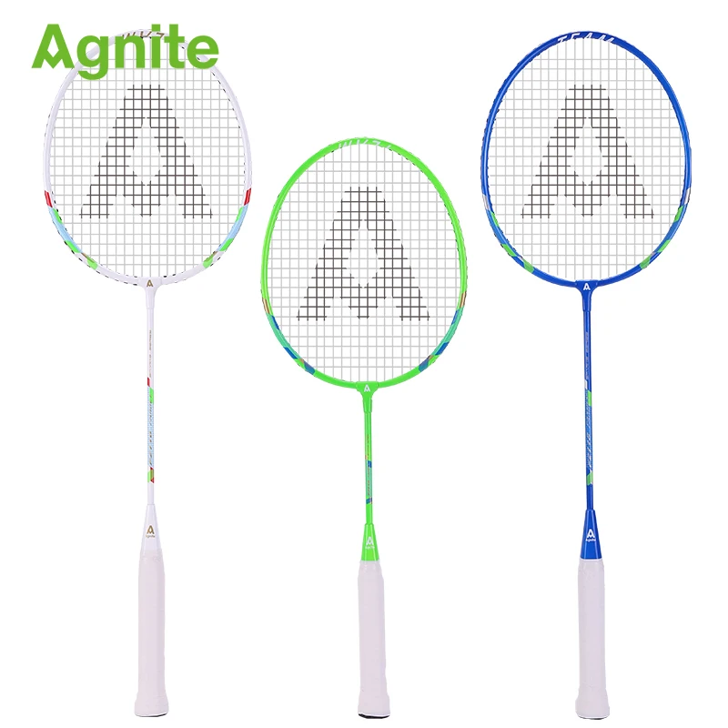 Agnite الرسمية مضرب بدمنتون 3 قطعة/الوحدة الهواة الترفيه الأسرة ارتداء المقاومة اللياقة الرياضية هدايا 3 قطع كرات التدريب